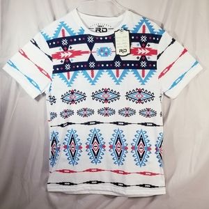 NWT RD South Western pattern geometric tshirt. XL